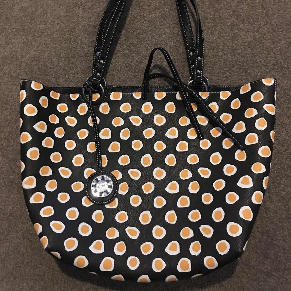 Adorable SydneyLove Reversible Tote/Blk/Wht/Yellow